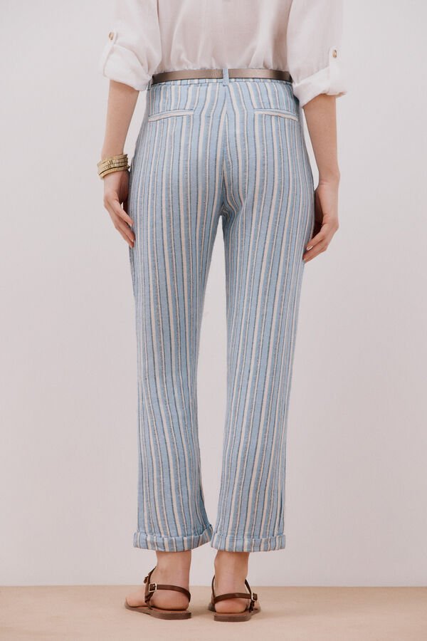 Cortefiel Cal&ccedil;as de linho Azul