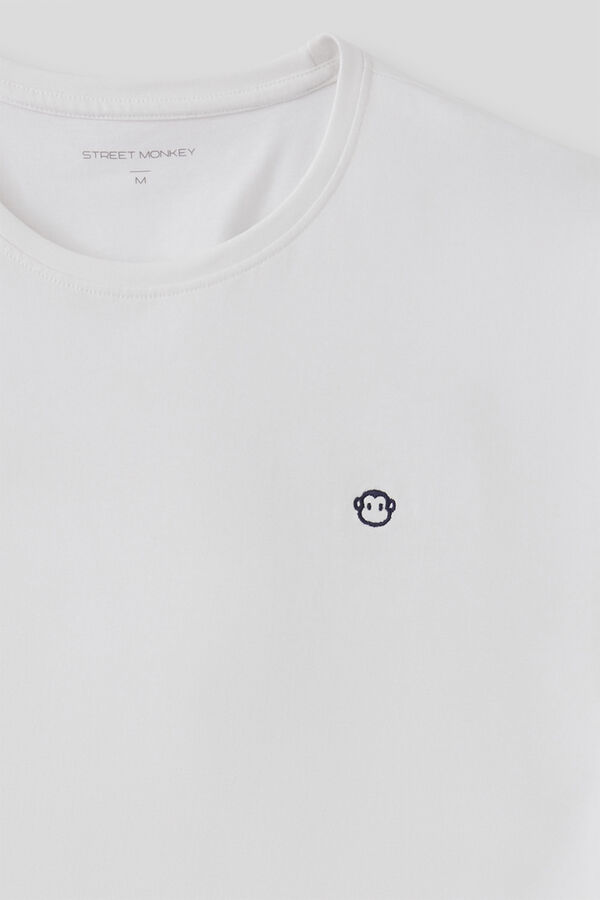 Street Monkey T-shirt manga curta Branco