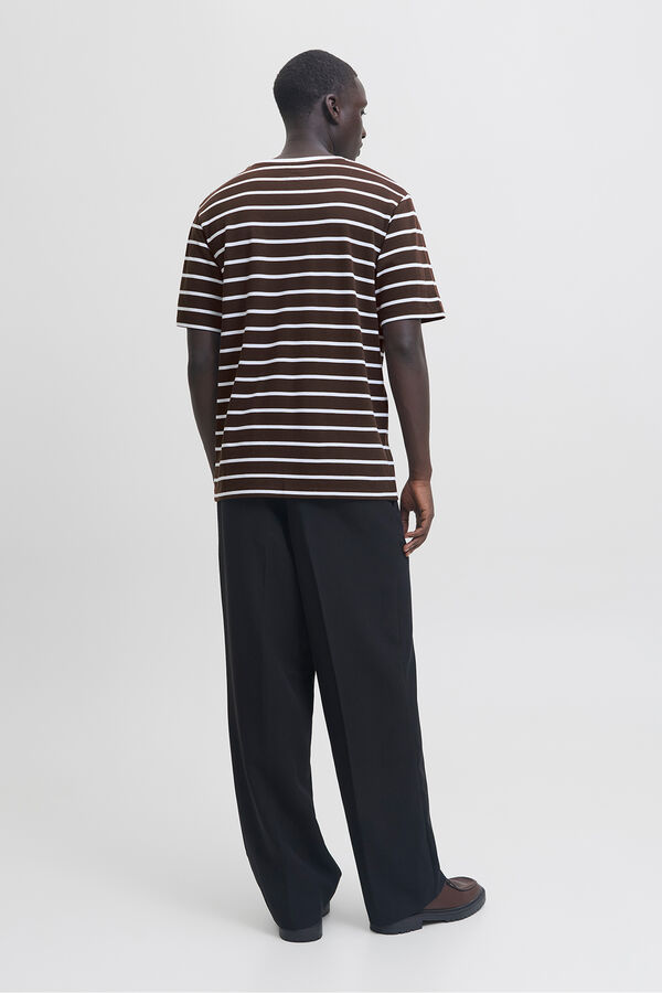 Jack & Jones Camiseta rayas Marr&oacute;n oscuro