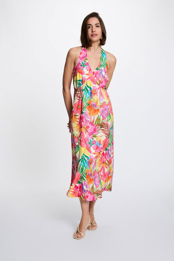 Morgan Vestido largo print flores Multicolor