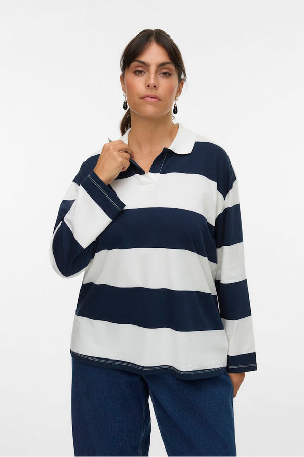 Vero Moda Curve Polo de manga larga Curve Azul marino