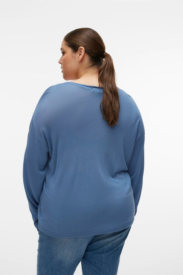 Vero Moda Curve Jersey de manga larga y cuello pico Curve Azul