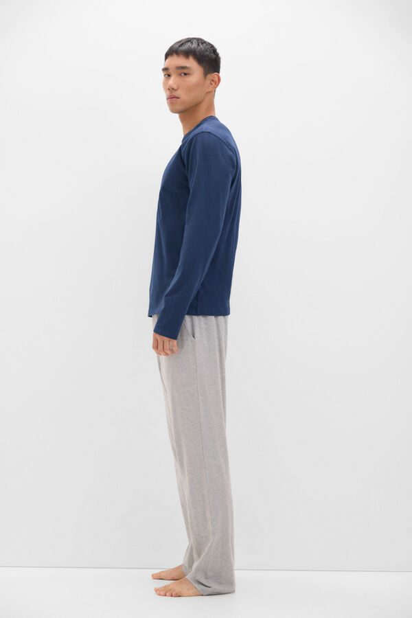 Cortefiel Set de pijama punto Gris