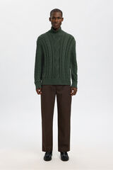 Selected Jersey estructura 100% algod&oacute;n org&aacute;nico Verde oscuro