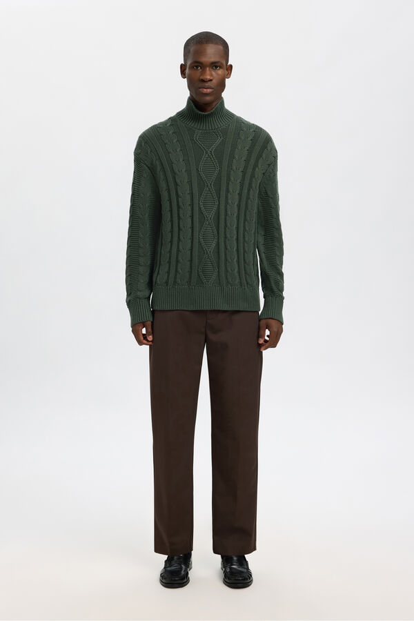 Selected Jersey estructura 100% algod&oacute;n org&aacute;nico Verde oscuro