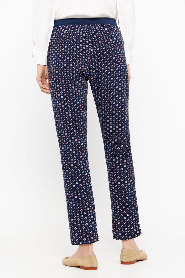 Cortefiel Pantal&oacute;n skinny cremalleras Estampado azul