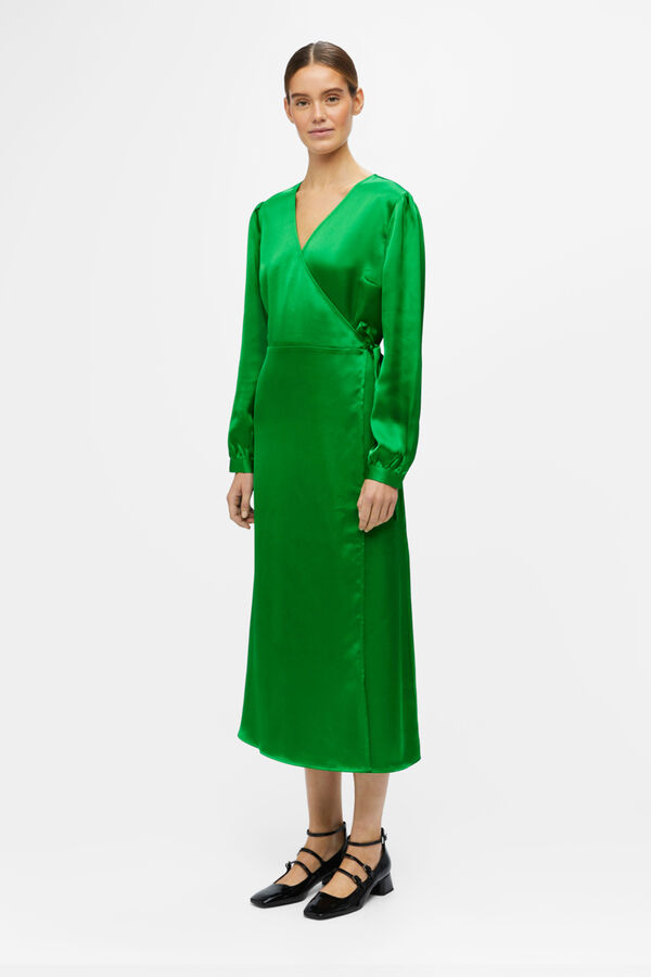 Cortefiel Vestido largo envolvente Verde