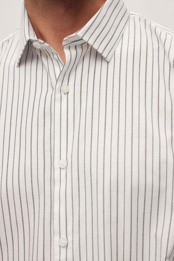 Cortefiel Camisa de vestir de manga larga algodón orgánico Blanco