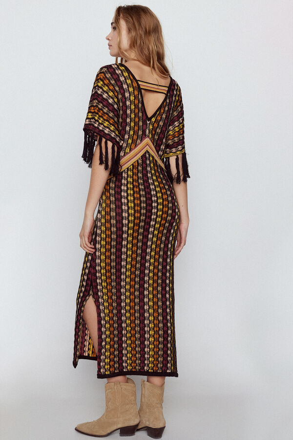 Slowlove Vestido punto multicolor Negro