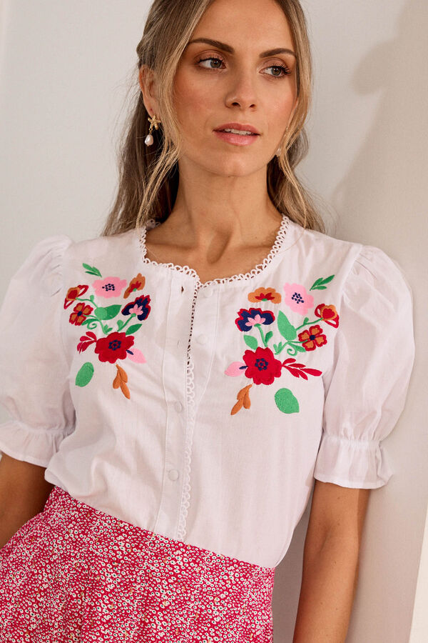 Pol&iacute;n Et Moi Camisa con bordado Elsa Blanco