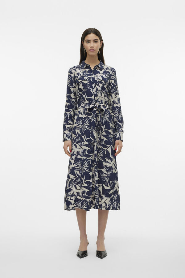 Vero Moda Vestido midi camiseiro Azul