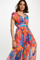 Morgan Vestido comprido reto estampado Multicolorido