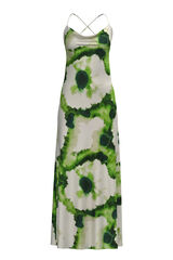 Object Vestido tirantes satinado Verde oscuro