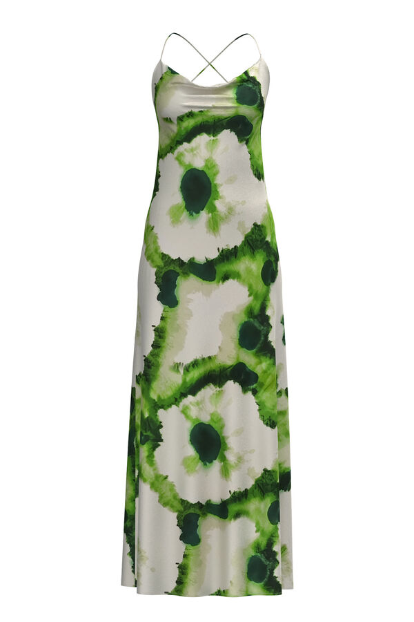 Object Vestido tirantes satinado Verde oscuro