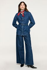 Selected Pantal&oacute;n vaquero pinzas algod&oacute;n org&aacute;nico. Azul marino