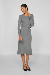 Vila Saia midi de malha malha Cinzento