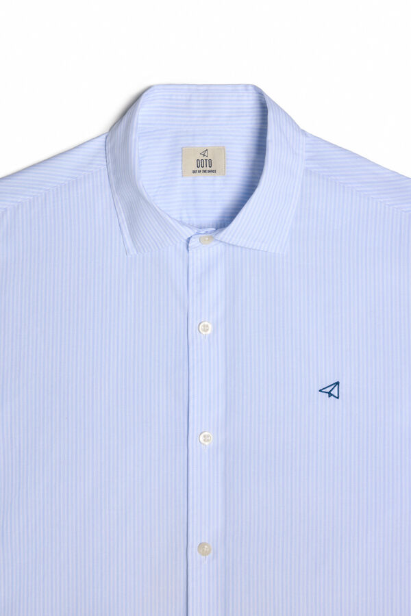 OOTO Camisa riscas manga comprida Azul