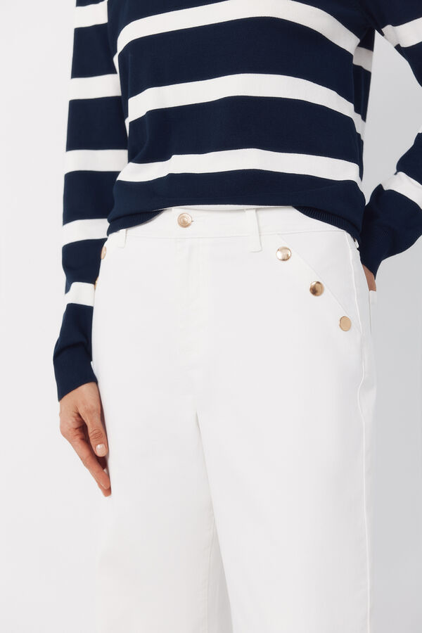 Cortefiel Jeans Palazzo botones Branco