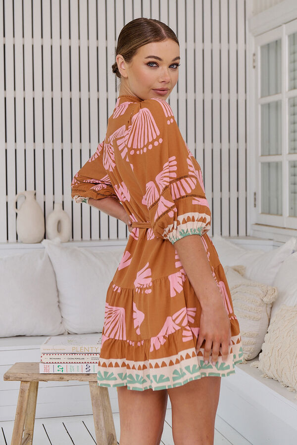 Jaase Vestido mini estampado Jayde Laranja