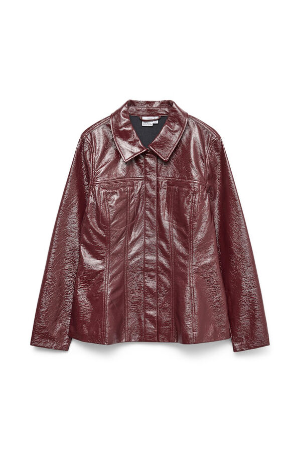 Vero Moda Cazadora ajustada efecto piel Vino