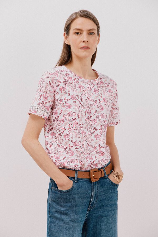 Cortefiel Camiseta com detalhe de bainha Multicolorido