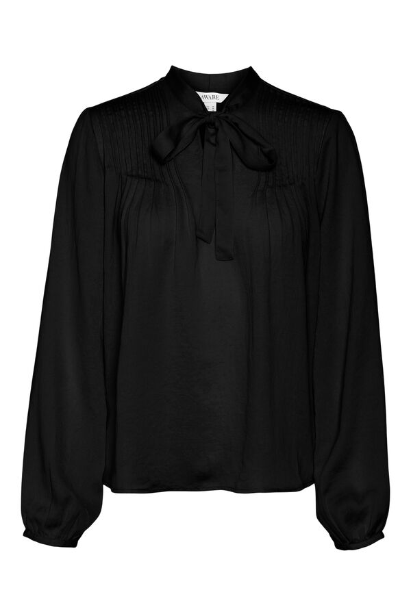 Vero Moda Top de manga larga detalle lazada Negro