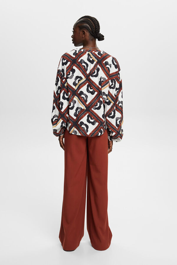 Esprit Blusa estampada con viscosa Ecovero Estampado blanco