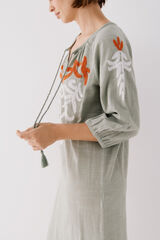 Cortefiel Cafet&atilde; comprido bordado Verde