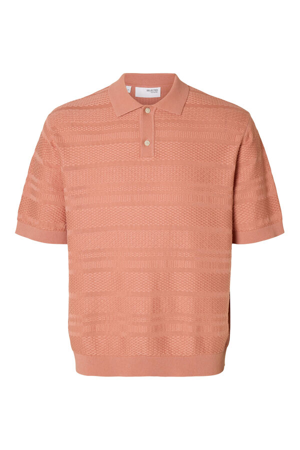 Selected Camisa polo de malha estruturada de manga curta  Subiu