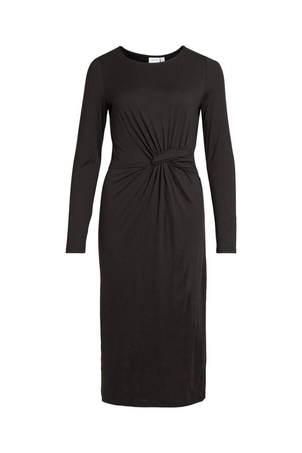 Vila Vestido midi manga larga Negro