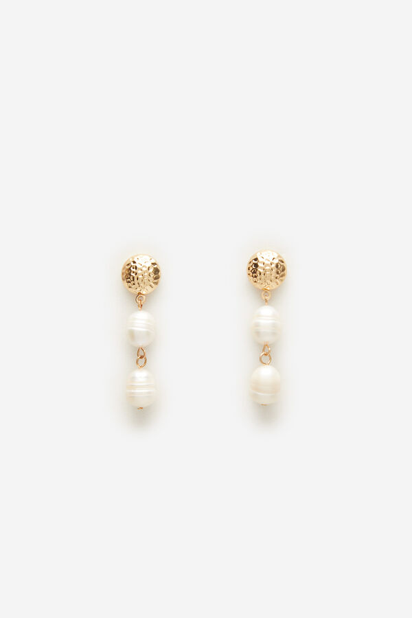 Cortefiel Pendiente perlas colgantes Dorado