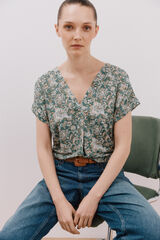 Cortefiel Top pico estampada Multicolor