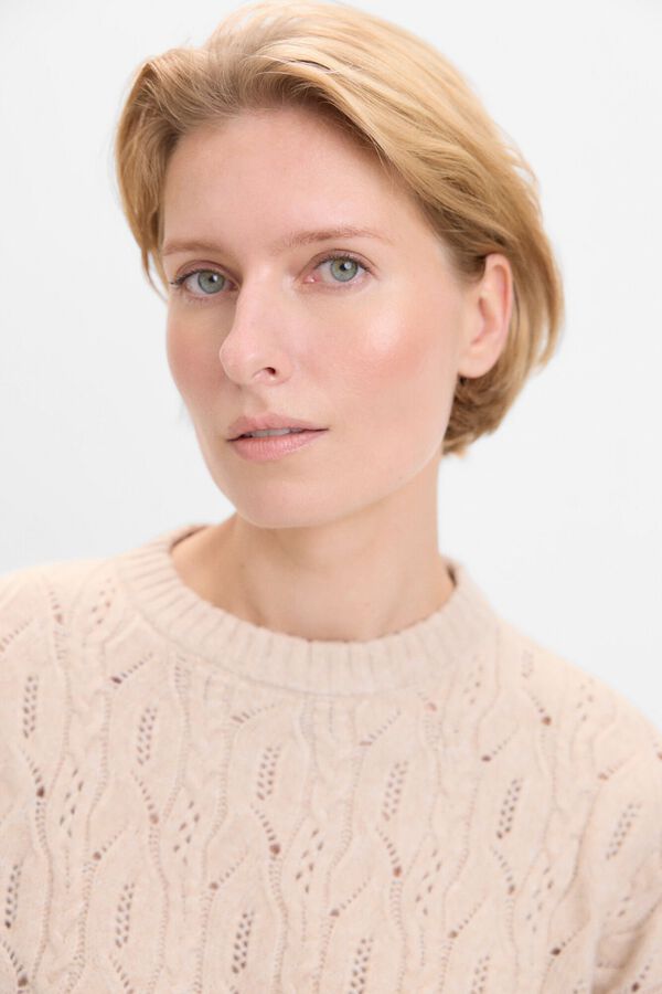 Cortefiel Jersey punto combinado Beige