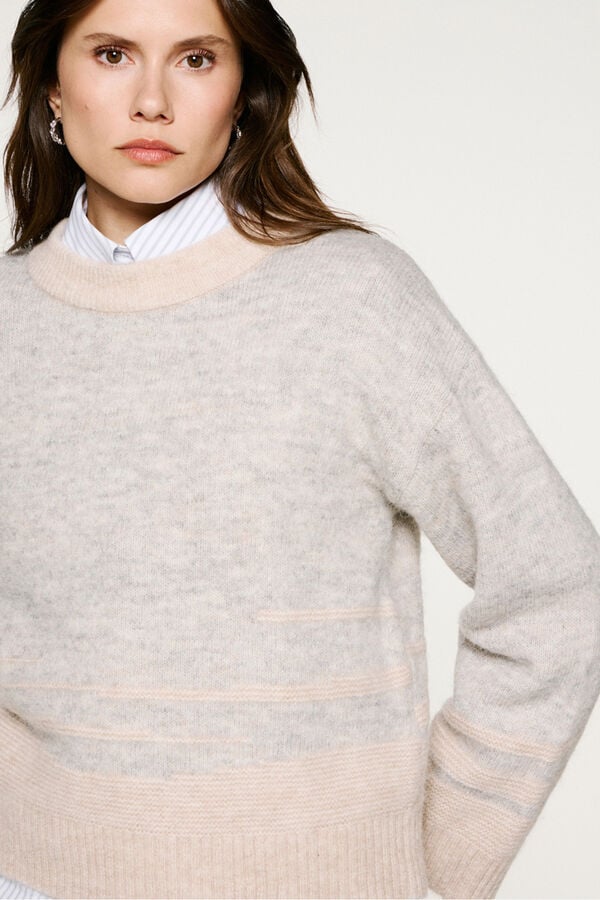Selected Jersey lana y alpaca Beige