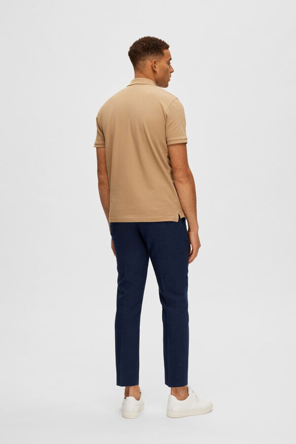 Selected Polo de manga curta com logo bordado 100% algod&atilde;o org&acirc;nico Verde