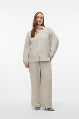 Vero Moda Curve Pantal&oacute;n largo de lino talla grande Gris