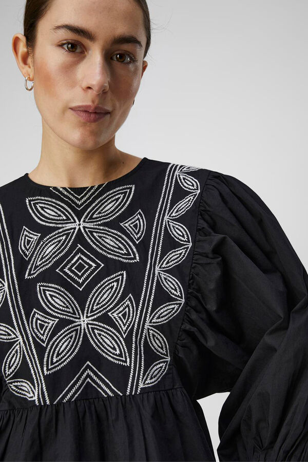 Object Blusa de algod&atilde;o bordada Preto