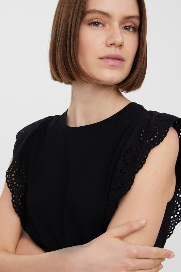 Vero Moda Top sem mangas com gola redonda Preto