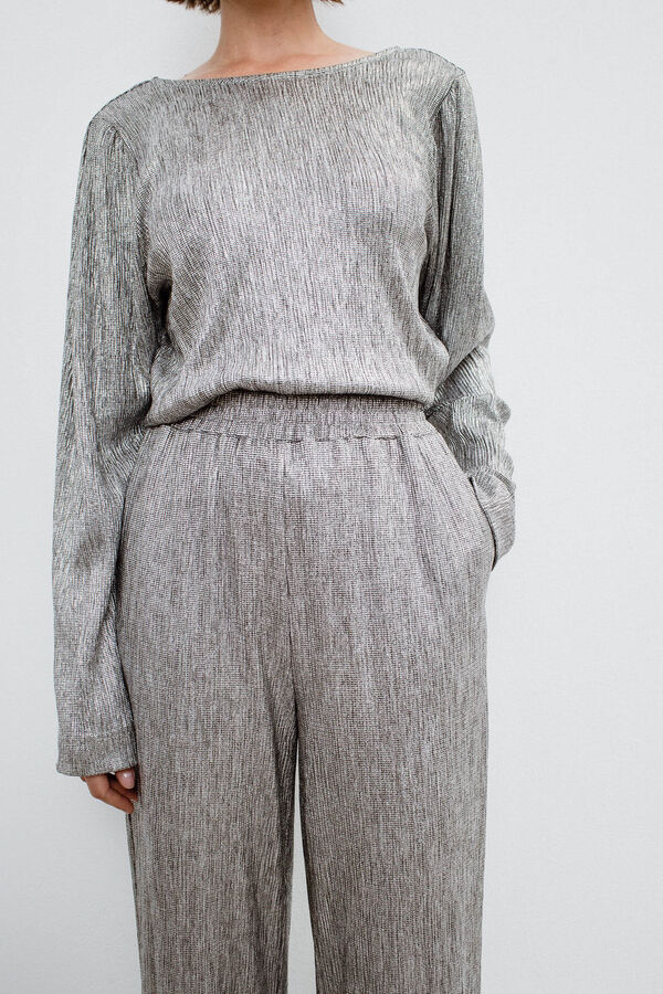 Object Calças metálicas elásticas Cinzento