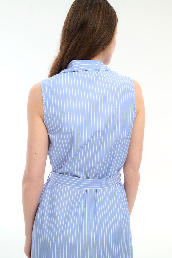 Vila Vestido camisero midi con cintur&oacute;n Azul marino