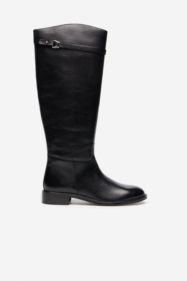 Cortefiel Bota h&iacute;pica piel Negro