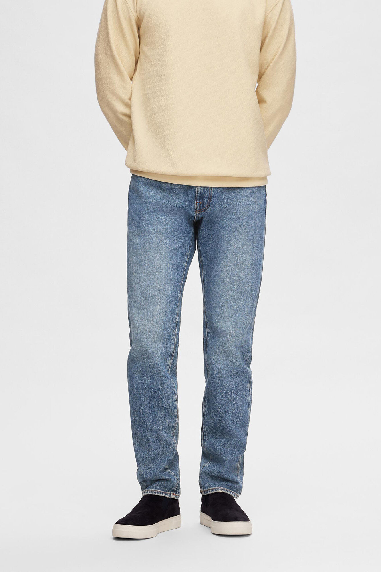 Selected Pantal&oacute;n vaquero Slim Fit confeccionado con algod&oacute;n org&aacute;nico