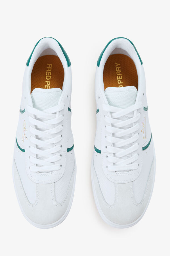 Fred Perry Zapatilla B4 embossed leather/suede Blanco