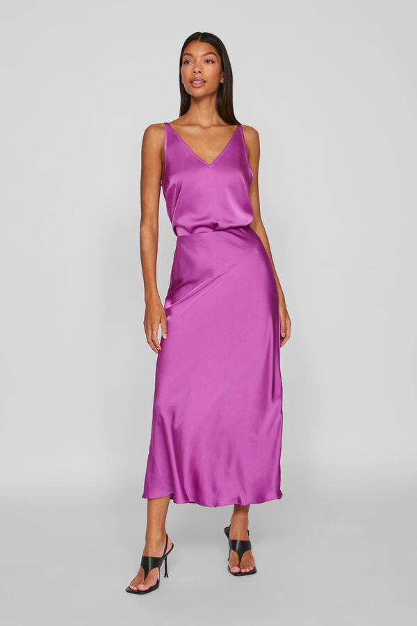 Vila Falda satinada midi Lila