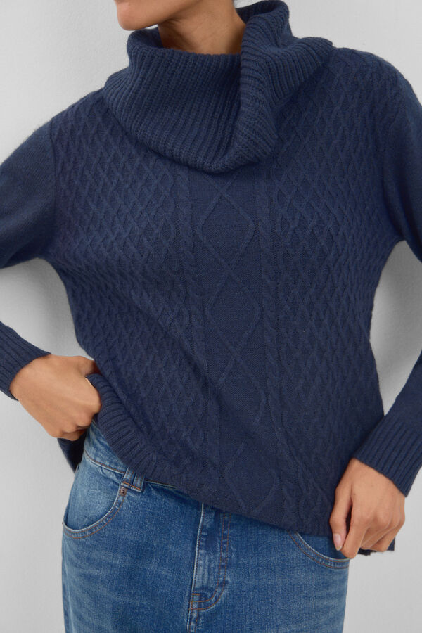 Cortefiel Jersey cuello vuelto Azul marino