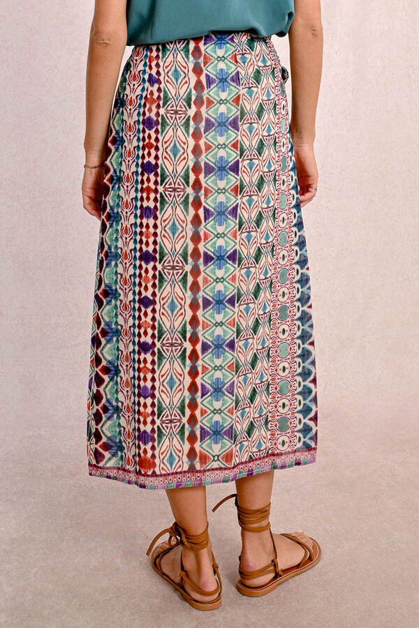 Molly Bracken Falda larga con estampado y lazada Multicolor