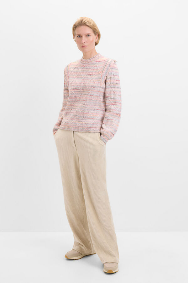 Cortefiel Camisola fio estampada Roxo