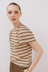 Cortefiel Top estruturado riscas Verde