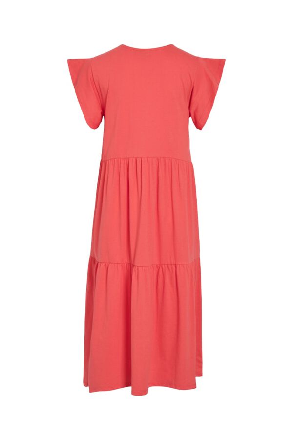 Vila Vestido midi con algod&oacute;n org&aacute;nico Coral