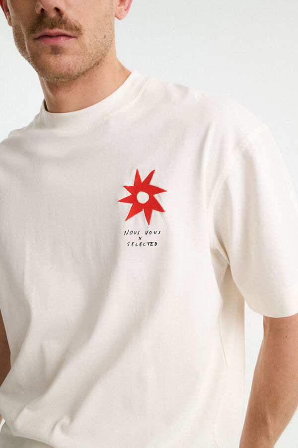 Selected T-shirt de manga curta Branco